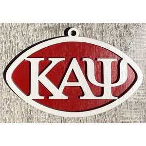 Painted Wood Ornament - 4" Kappa Alpha Psi - White over Red - #183-3253